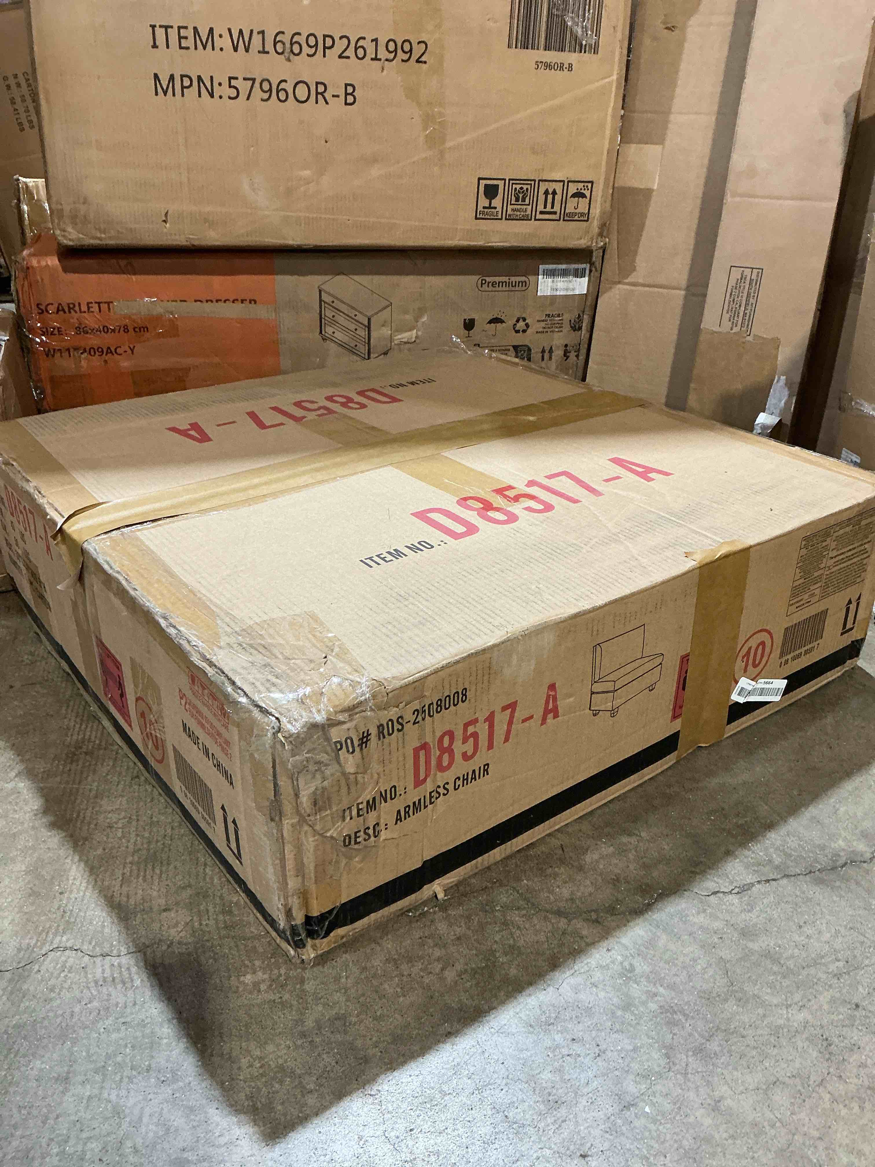 Condition photo showing New/Like New for partner furniture faux leather easy to assemble sectional sofa  caramel ( one seat only ) 