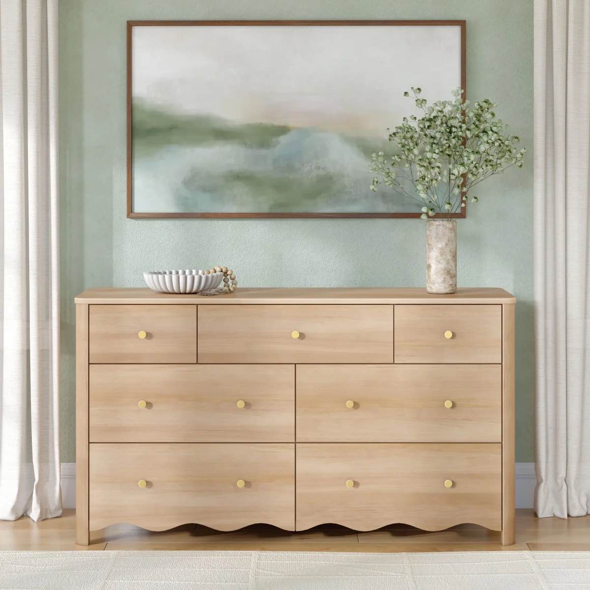 sutton 7 drawer dresser, blonde( incomplete ) 
