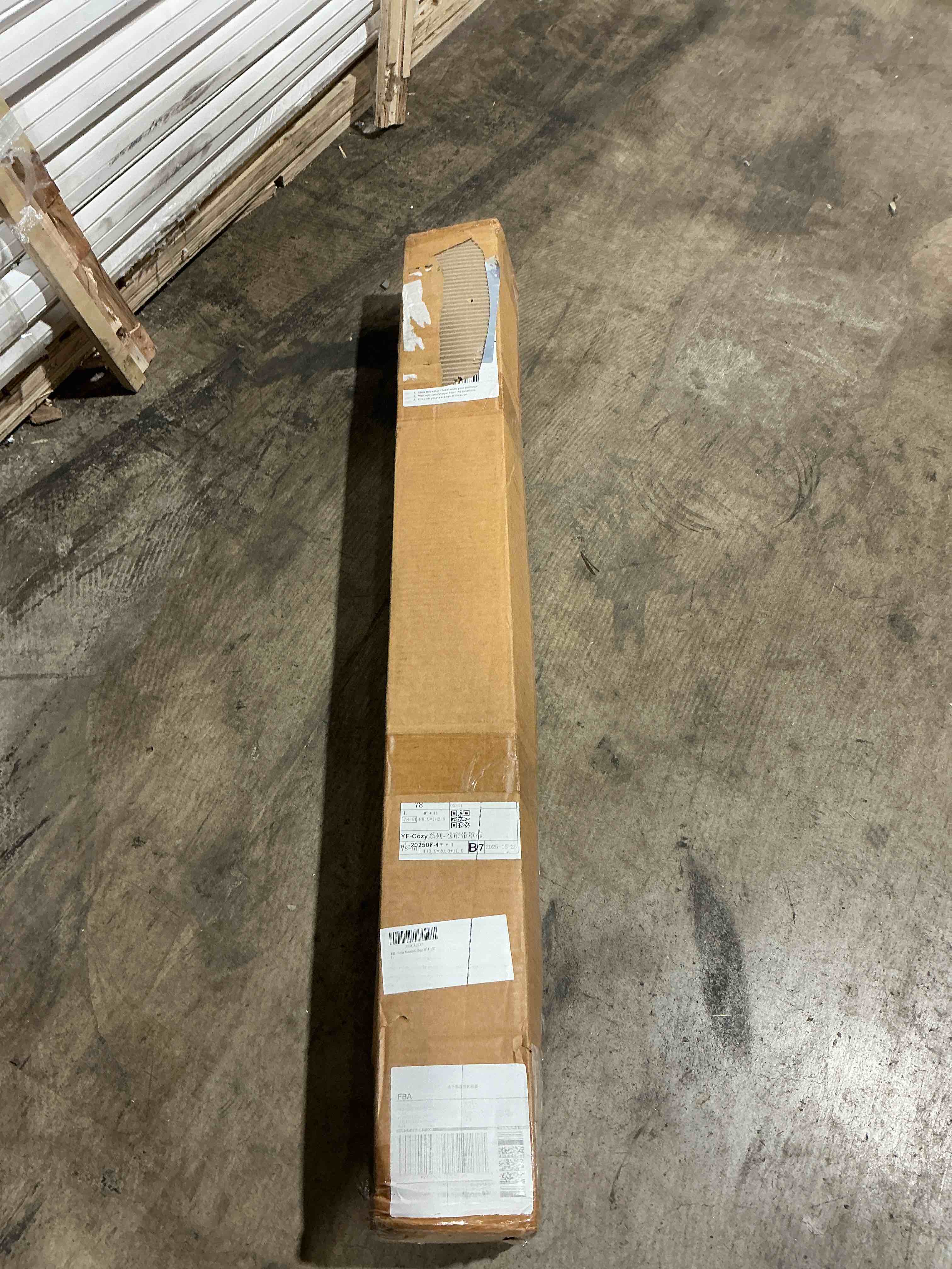 Condition photo showing Good Condition for yoolax motorized blinds with remote, blackout linen beige, 35" w x 72" h linen beige with valance 35"w x 72"h