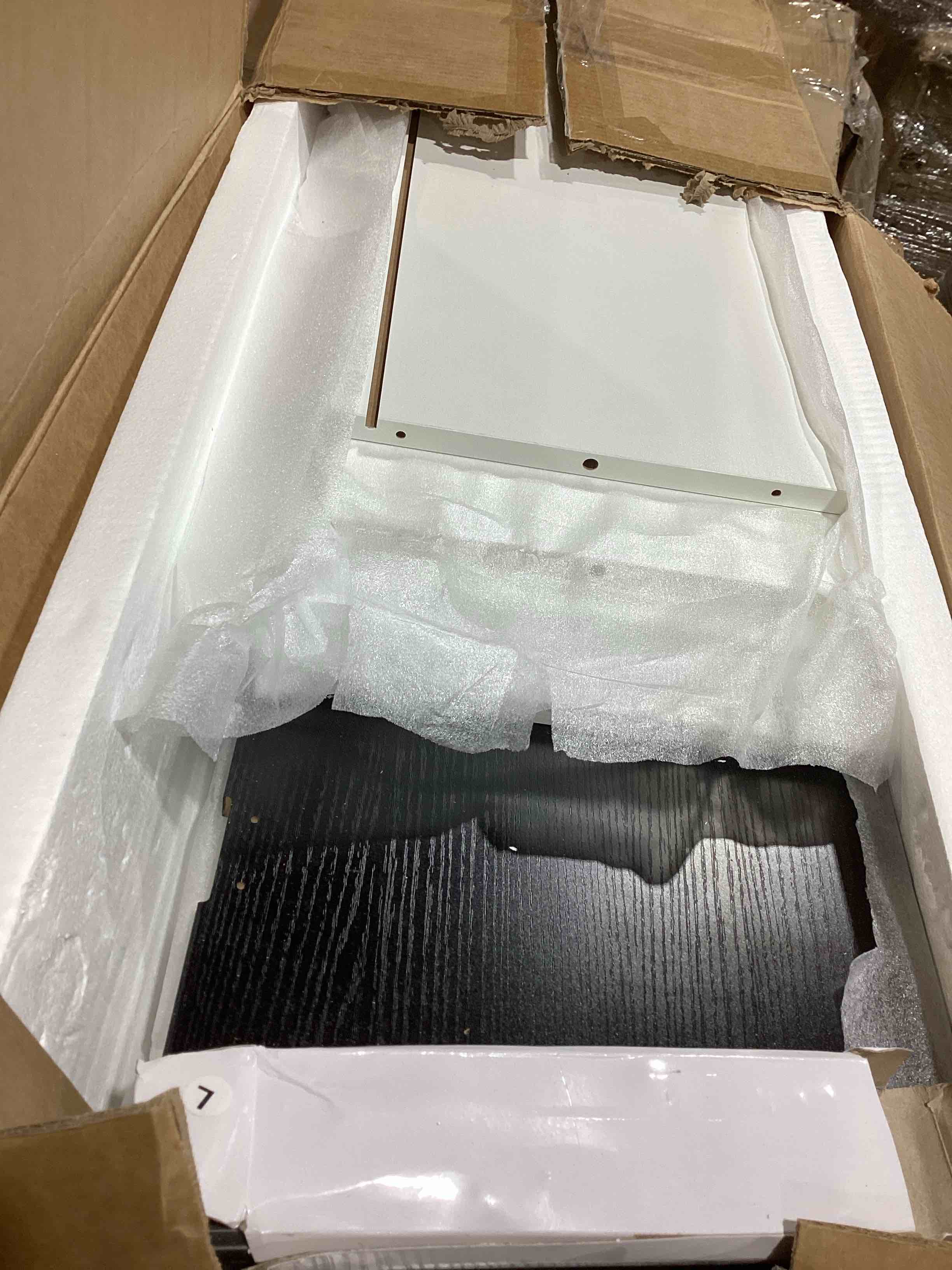 Condition photo showing Good Condition for incomplete:full size murphy bed with charging station, cabinet bed with large storage drawer for home office or small room, hideaway bed full foldable platform bed, white