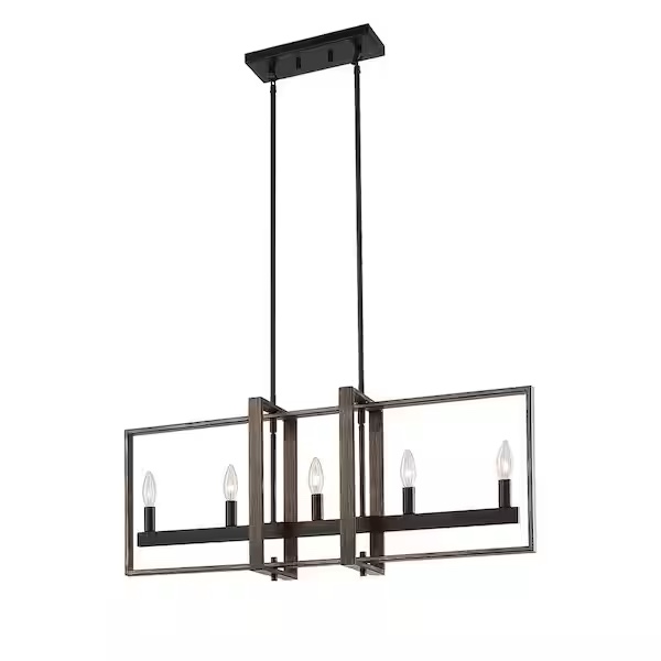 Vanity Art Amiens 5-Light Darkwood/Black Linear Pendant