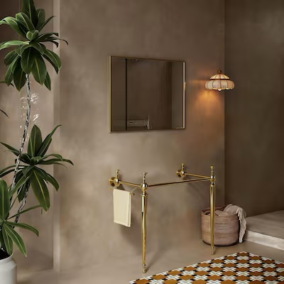 Roomfitters 36 Inch Gold Freestanding Bathroom Vanity Iron Support Console Frame