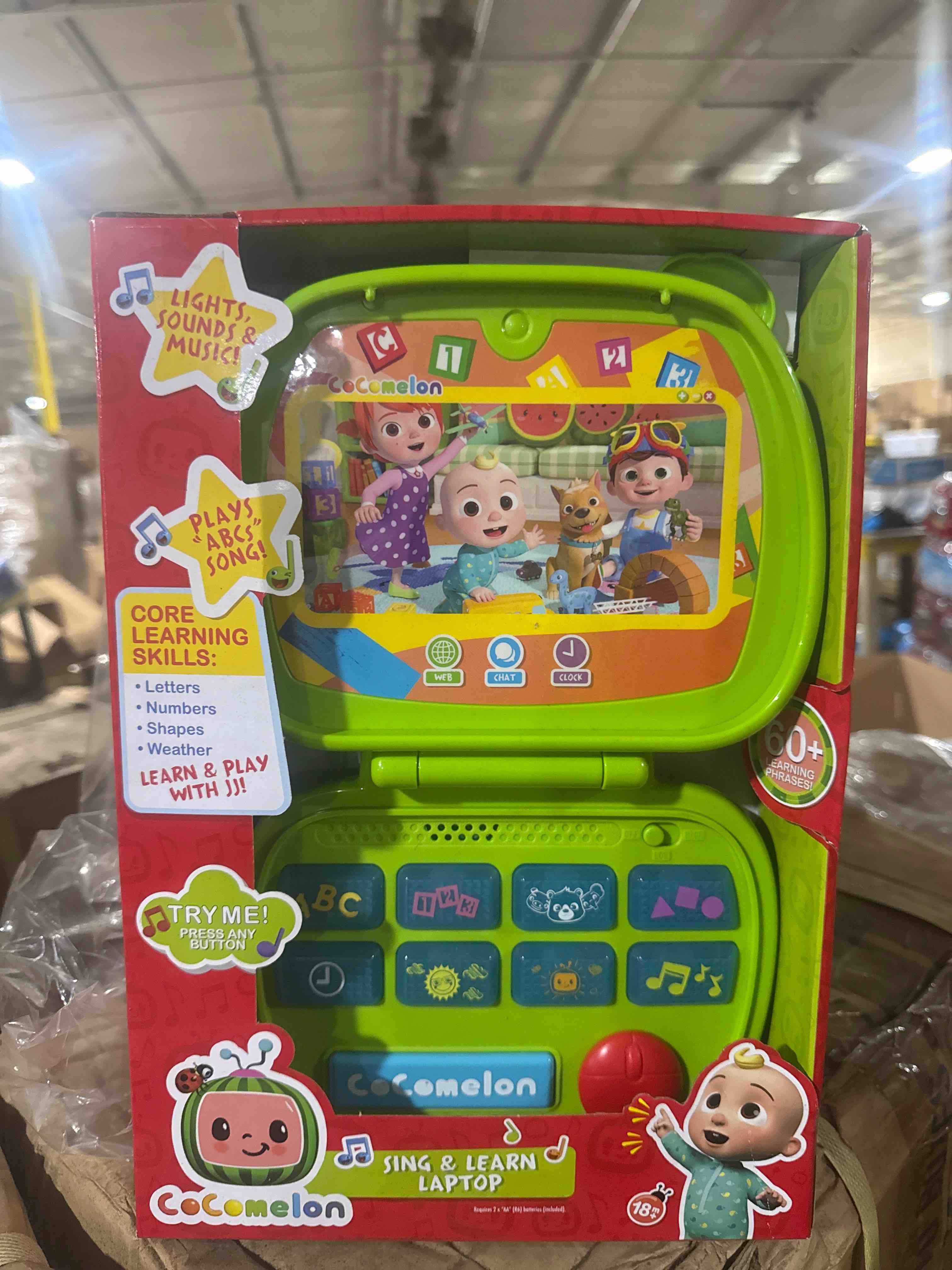 Condition photo showing New/Like New for cocomelon sing and learn laptop toy for kids lights sounds and music encourages letter number shape and animal recognition officially licensed kids toys for ages 18 month gifts and presents
