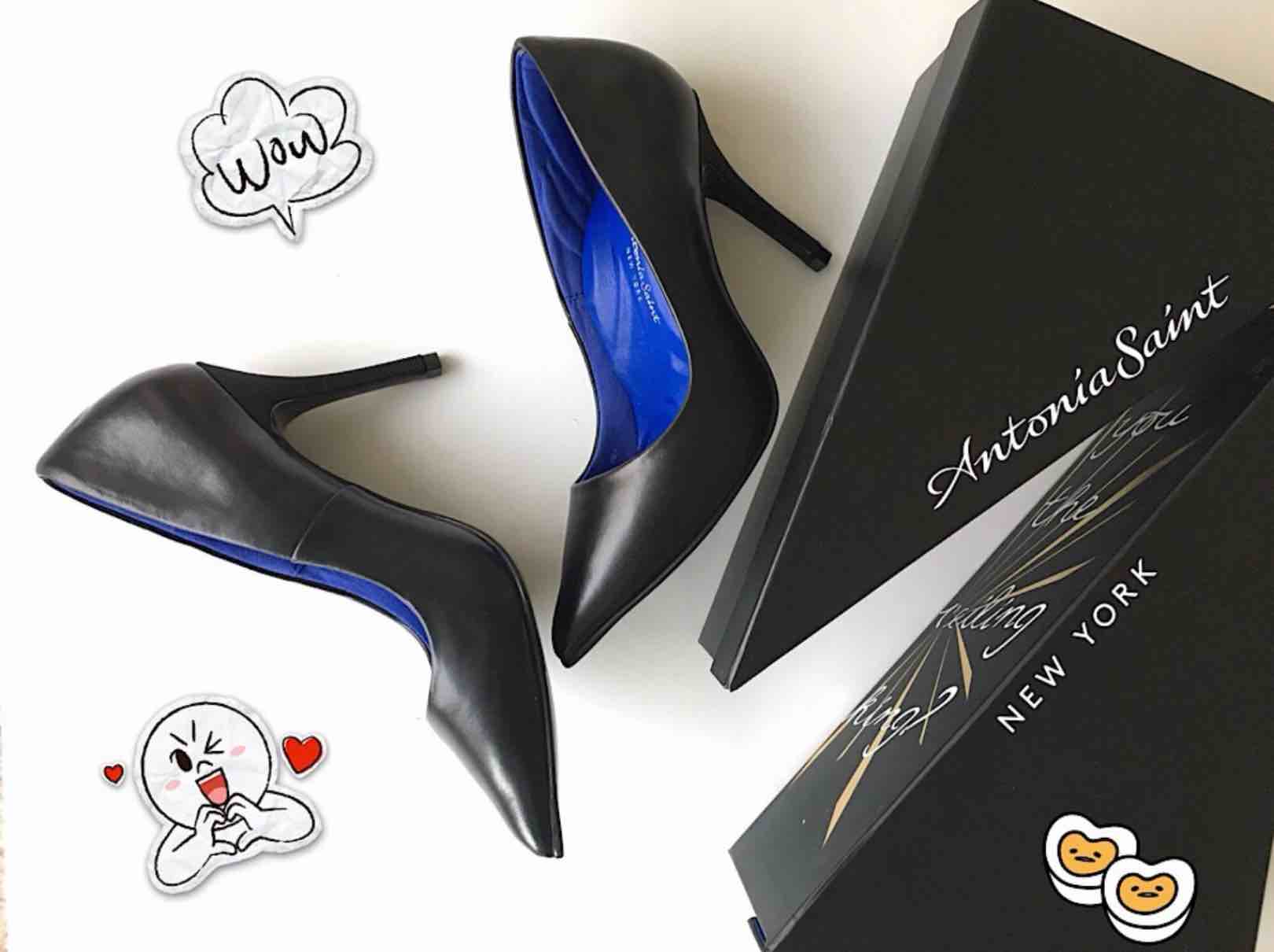 case of 10 assorted size antonia saint shoes black, see photos for sizes 
