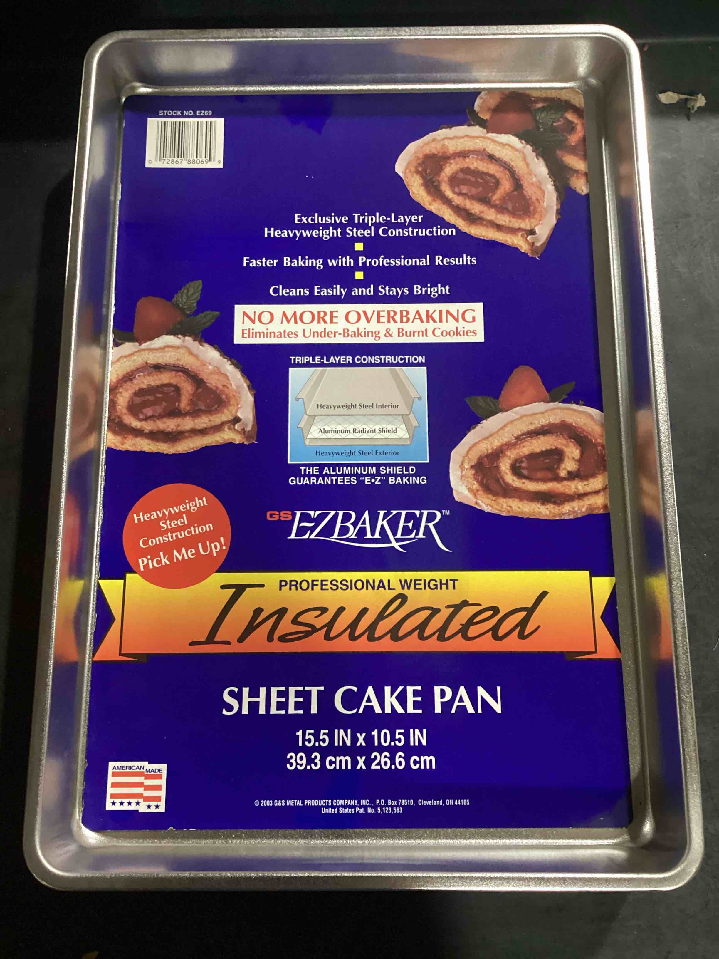 Condition photo showing New/Like New for case of 6 professional weighted insulated sheet cake pan 