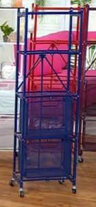 origami slim pantry rack with drawers - indigo 