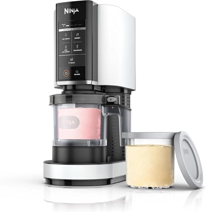 Ninja CREAMi 7-in-1 Frozen Treat Maker with Extra Pint Containers - White