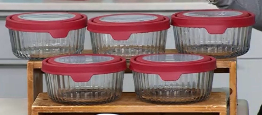 Anchor Hocking 10pc TrueSeal 7Cup Round Sculpted Glass Set - Red