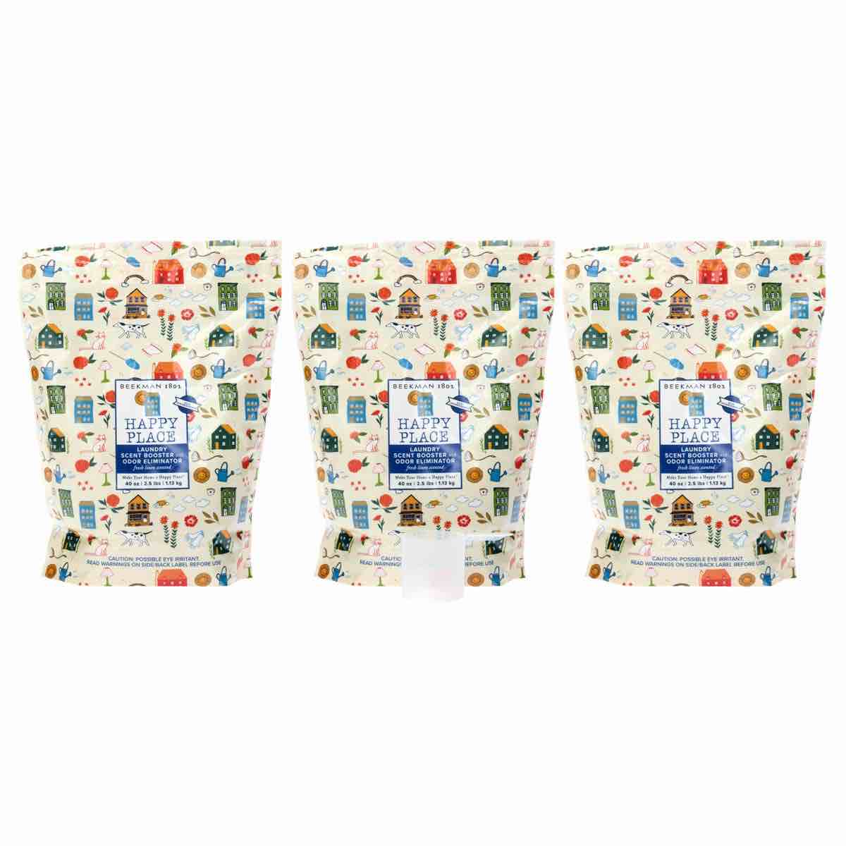 Happy Place 3-Pack Scent Booster & Odor Eliminator 40 oz. Pouches - Cashmere Scent