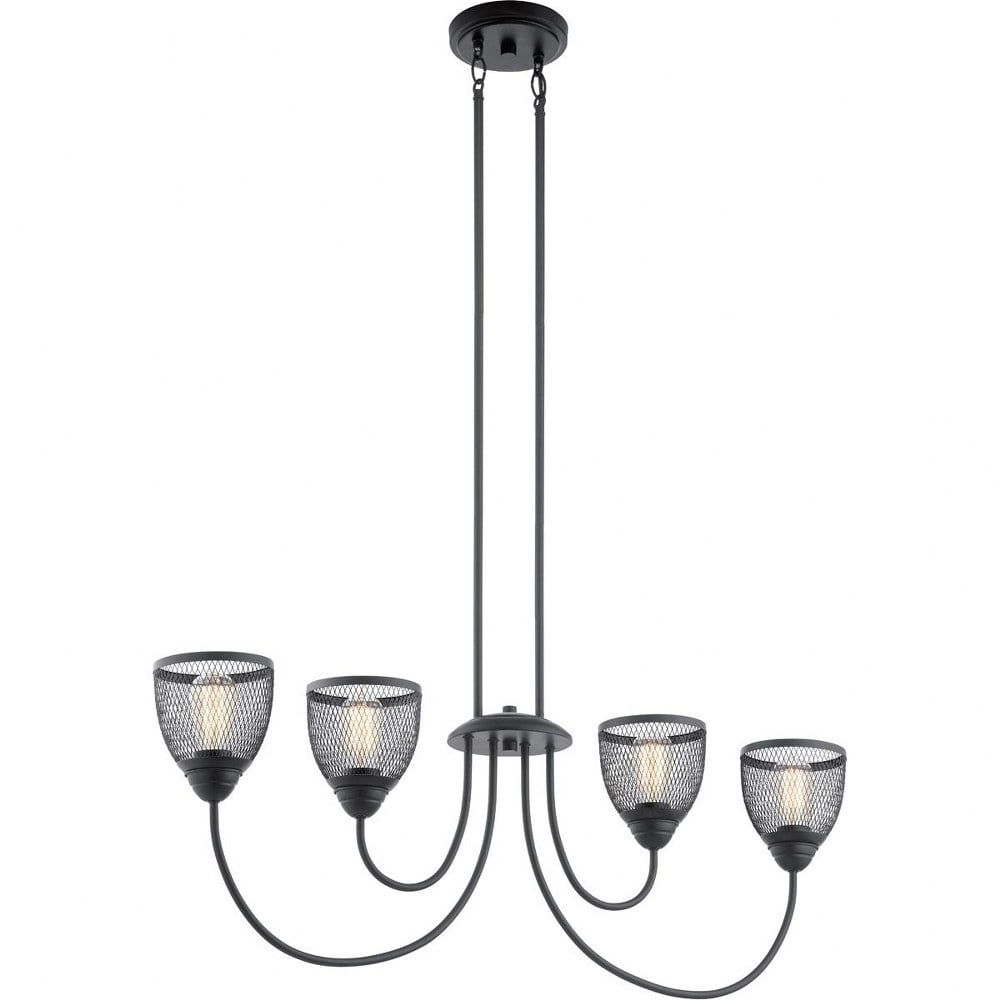kichler lighting - four light linear chandelier - chandelier linear (single) 