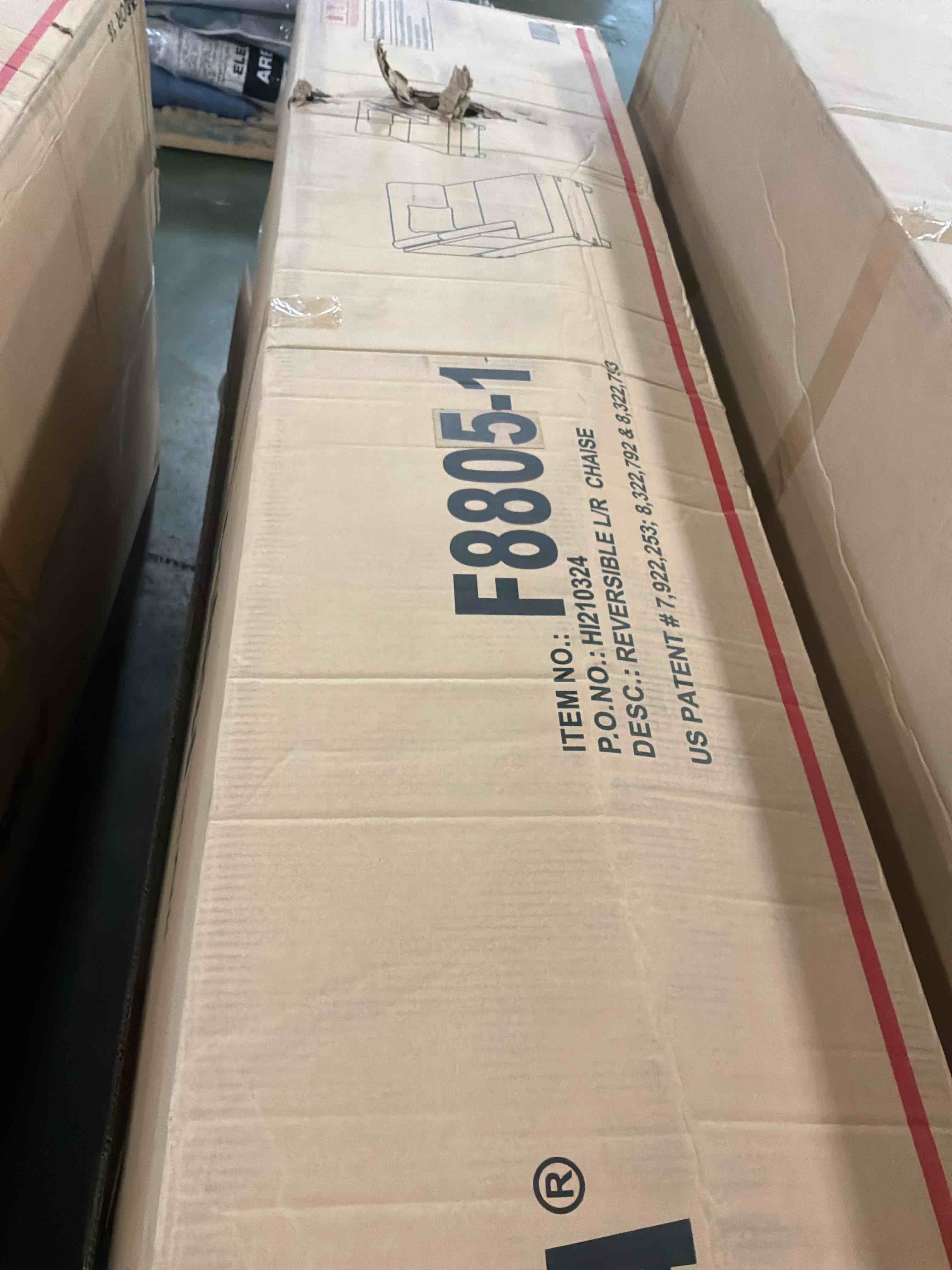 Condition photo showing Good Condition for ((incomplete only 1 box )) f8805 lars 3-pc sectional - cream