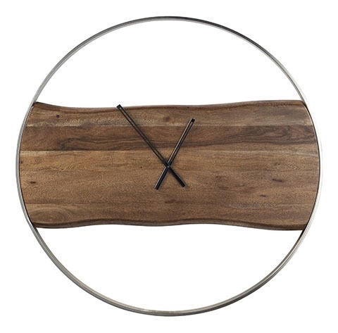 Condition photo showing As Is for panchali wood and metal wall clock