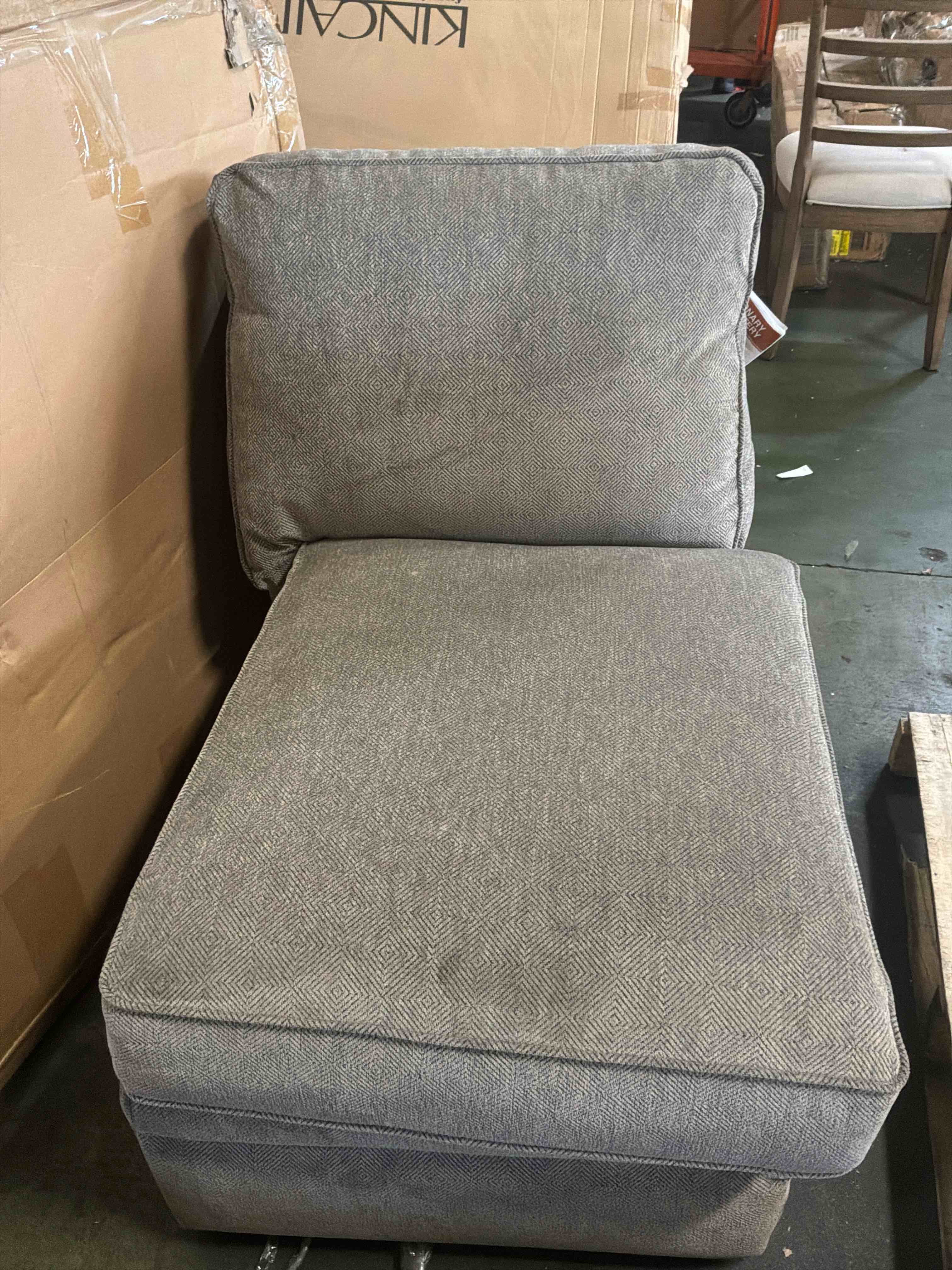 Condition photo showing As Is for nuvella armless chair