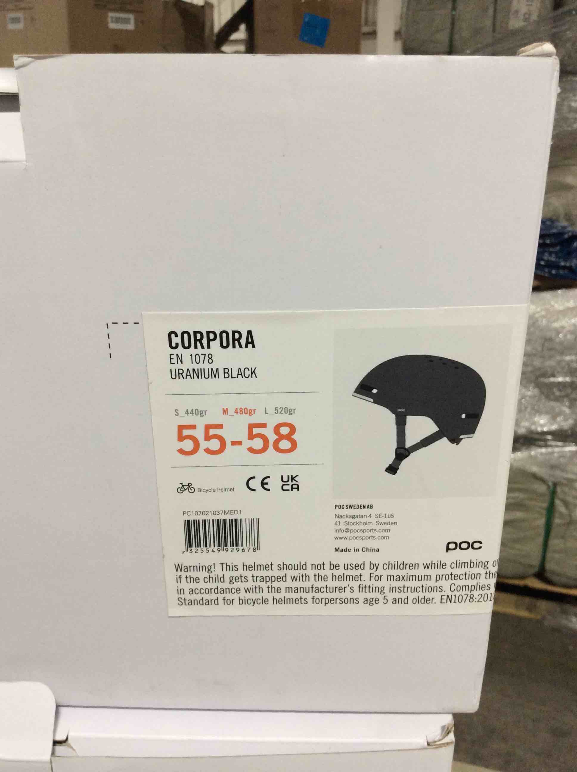 Condition photo showing Brand New for poc corpora cycling helmet uranium black matt med (b09ftg8156)