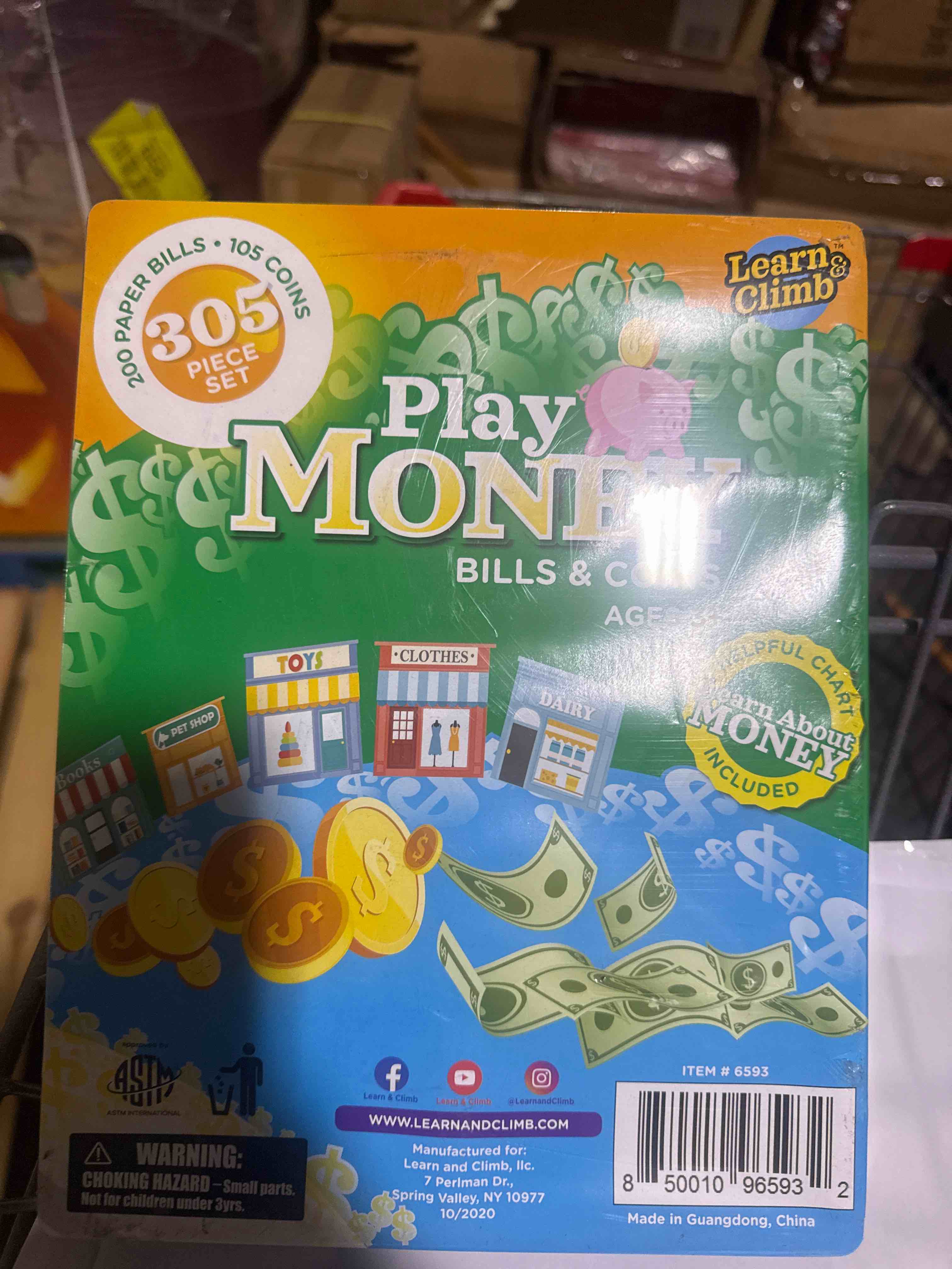 Condition photo showing New/Like New for play money set for kids - fake paper bills & coins - 310 pieces