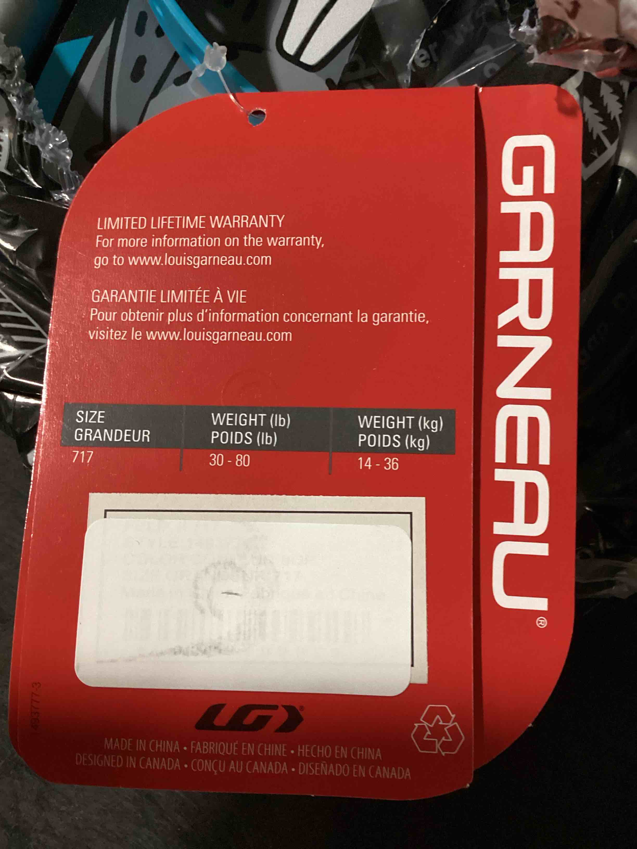 Condition photo showing New/Like New for size 717 (30-80lbs) garneau felix ii kids snowshoes