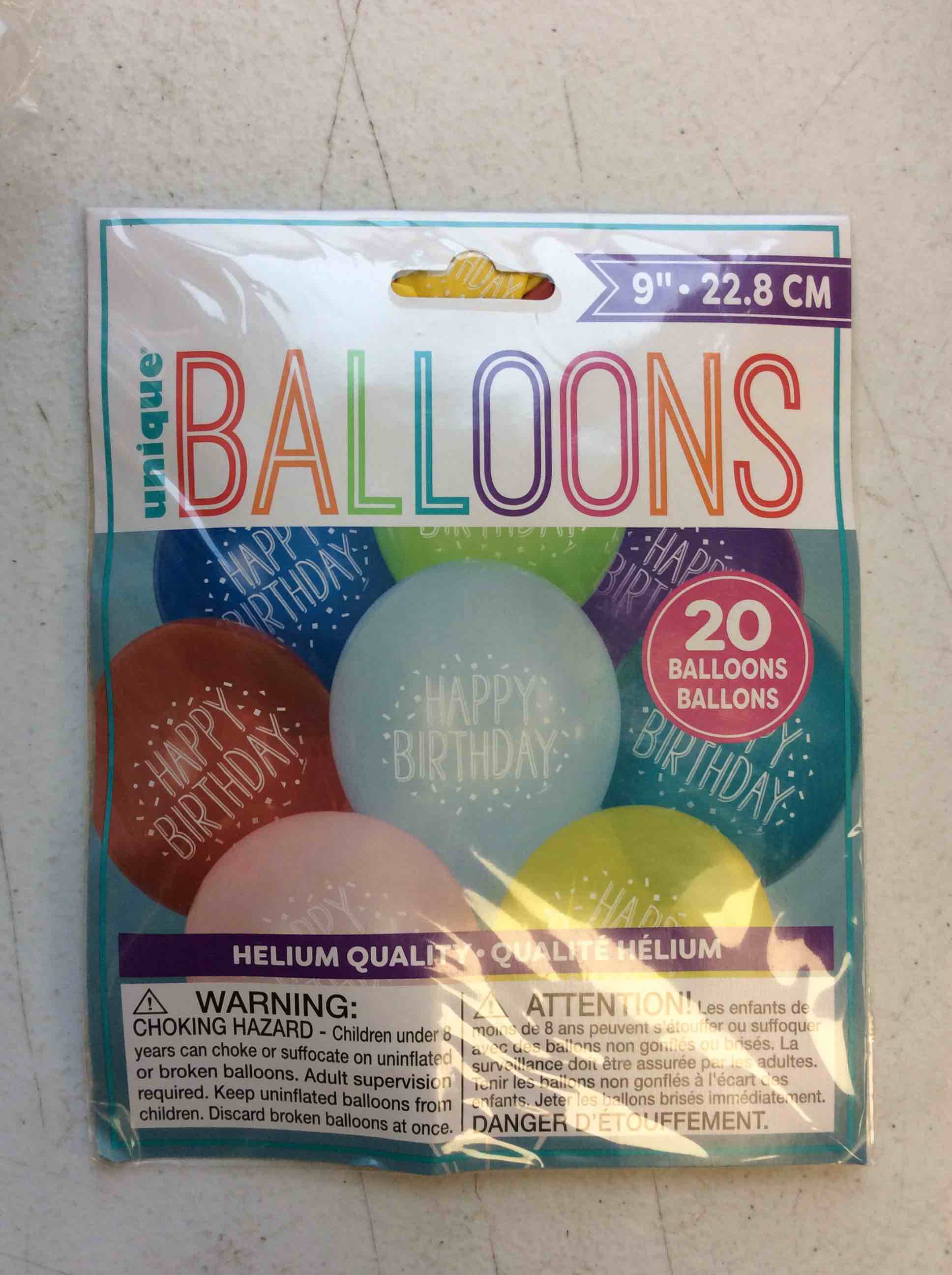 1 packs of 20 count Birthday Balloon (9in)