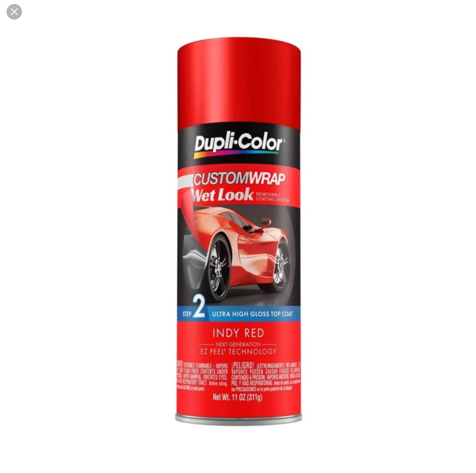 dupli-color custom wrap wet look removable coating system step 2 ultra high gloss top coat indy red 11 oz