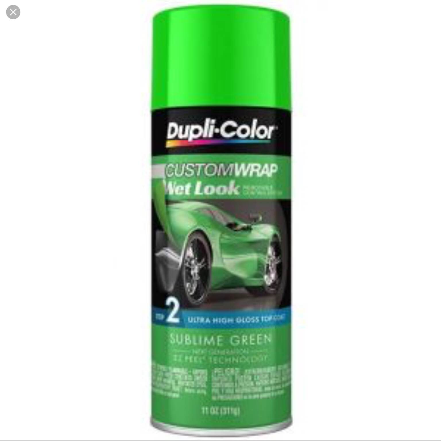 dupli-color custom wrap wet look removable coating system step 2 ultra high gloss top coat sublime green 11 oz