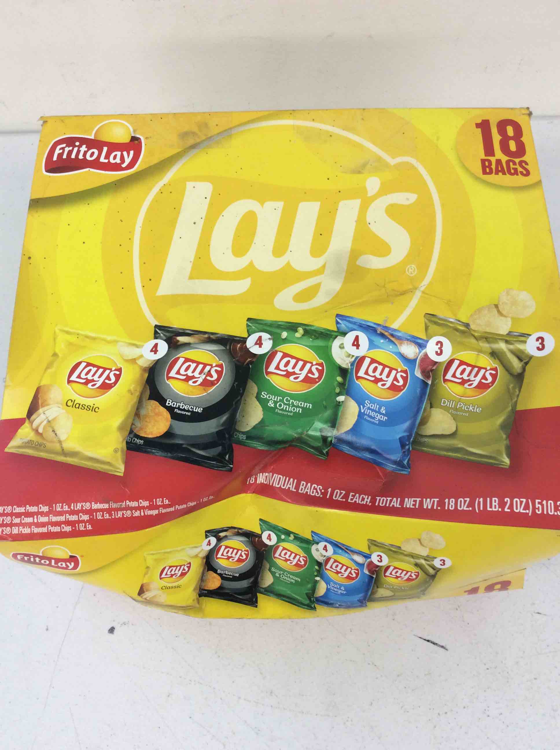 Frito Lay Lays 18 Chip Bags x 1oz BB(11/19/2024)