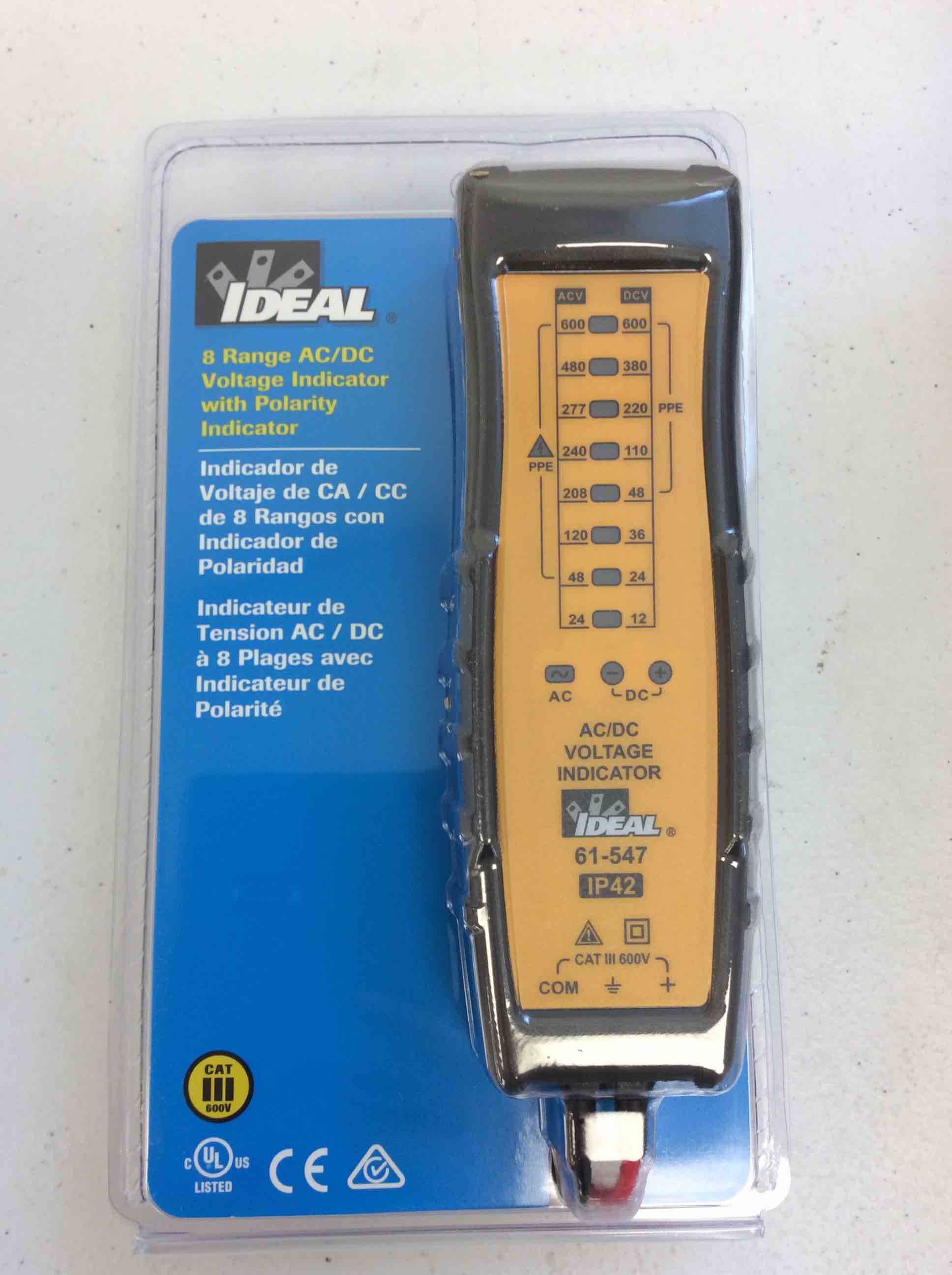 Condition photo showing New/Like New for ideal 61-547 8 range ac/dc voltage indicator