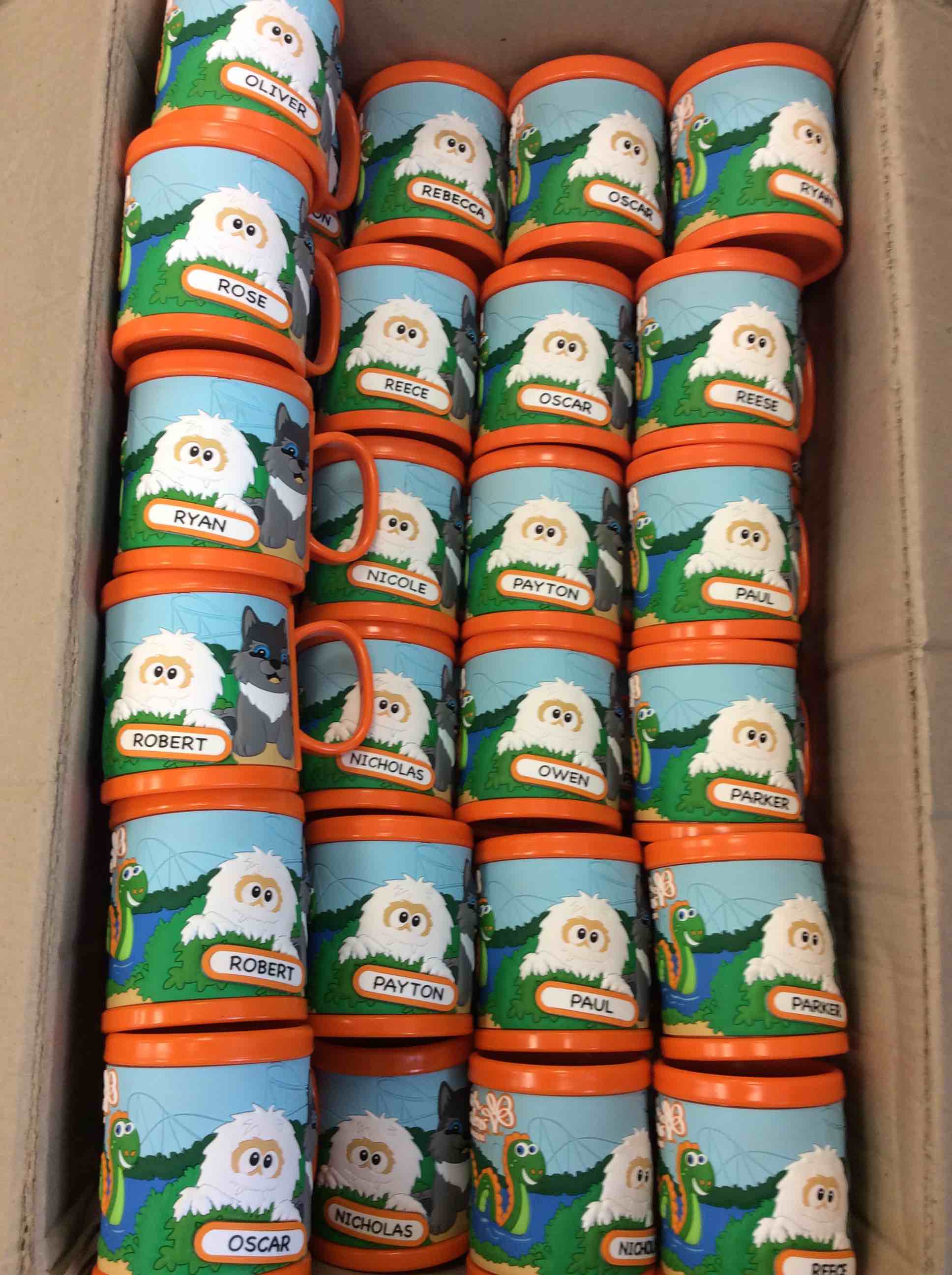 sea world busch gardens orange mugs with names 78pcs