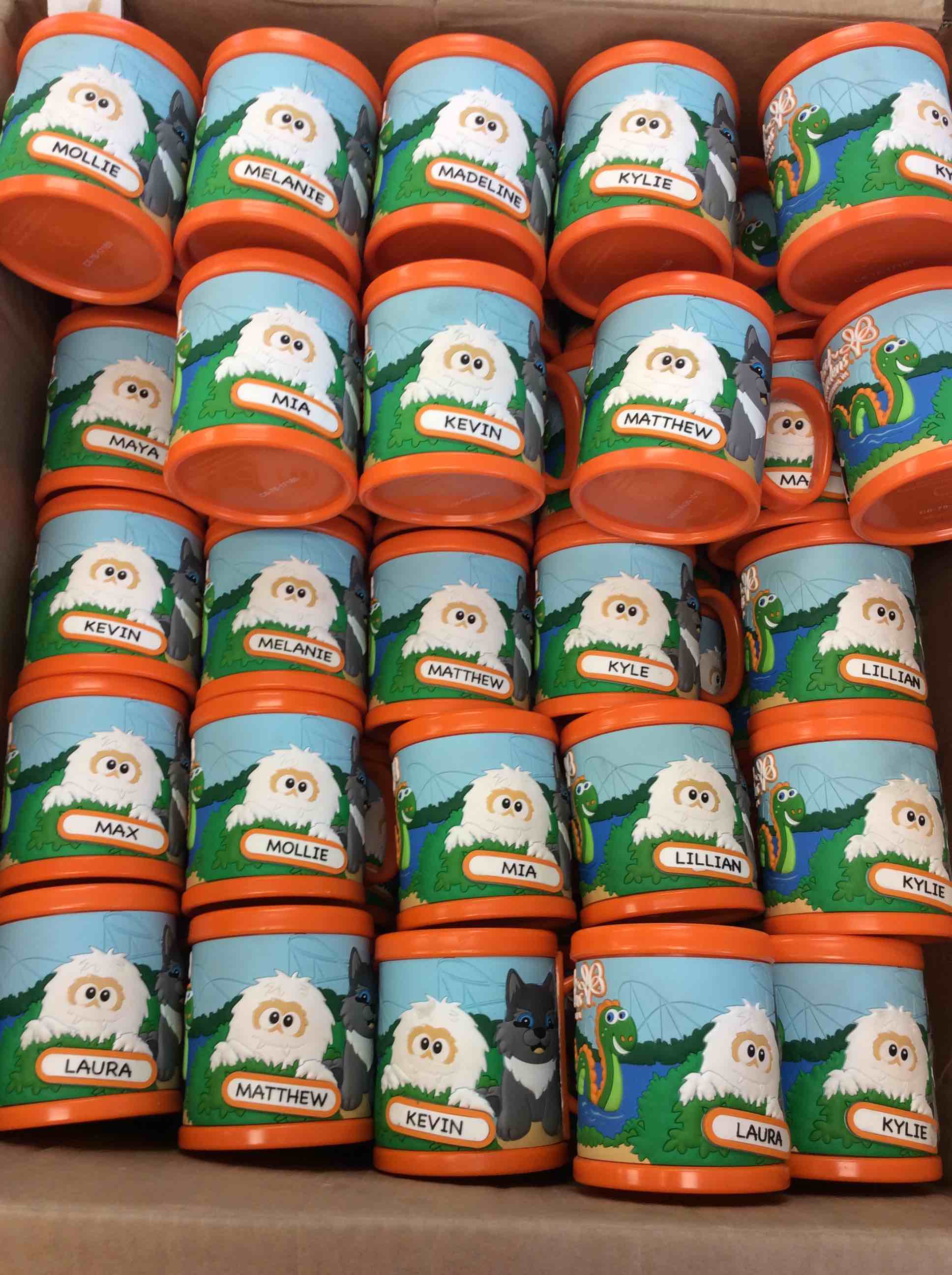 sea world busch gardens orange mugs with names 84pcs