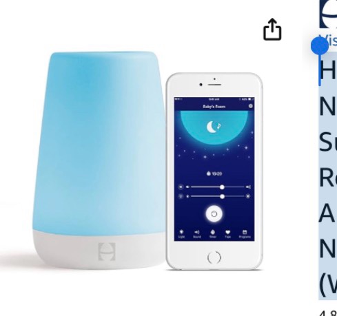 hatch baby sound machine, night light | hatch baby | sleep support | registry essential, routine builder, time-to-rise alarm clock, white noise, nursery stories, toddler kids (wi-fi) (silver)