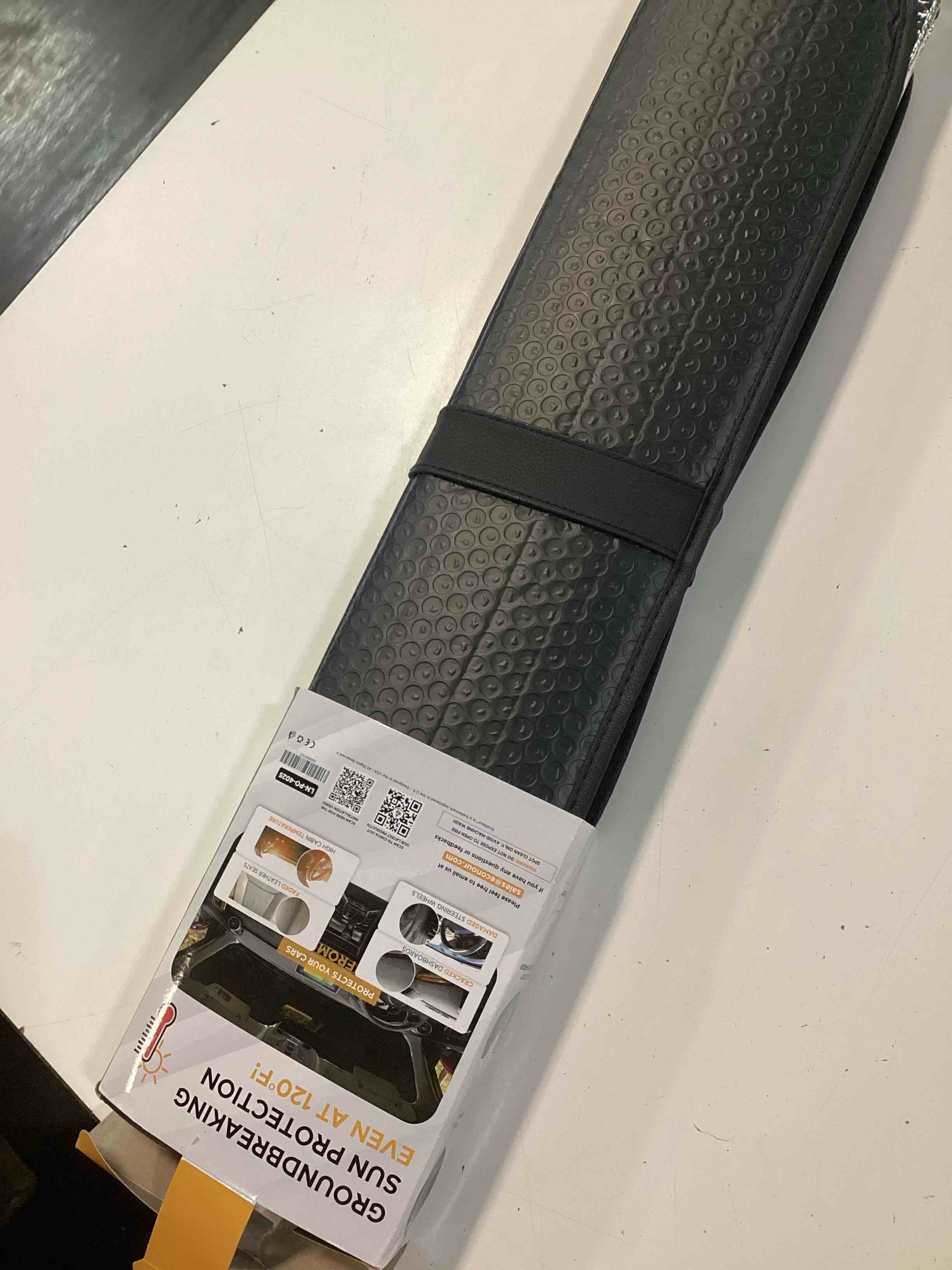 Condition photo showing Good Condition for econour accordion car windshield sun shade | car sun visor to protect harmful uv rays | foldable automotive windshield sunshades | window sun blocker to keep your vehicle cool & comfort - 58" x 28" large