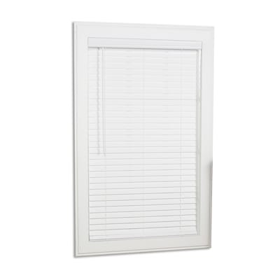 allen + roth cordless faux wood 2-in slat width 34.5-in x 64-in cordless white faux wood