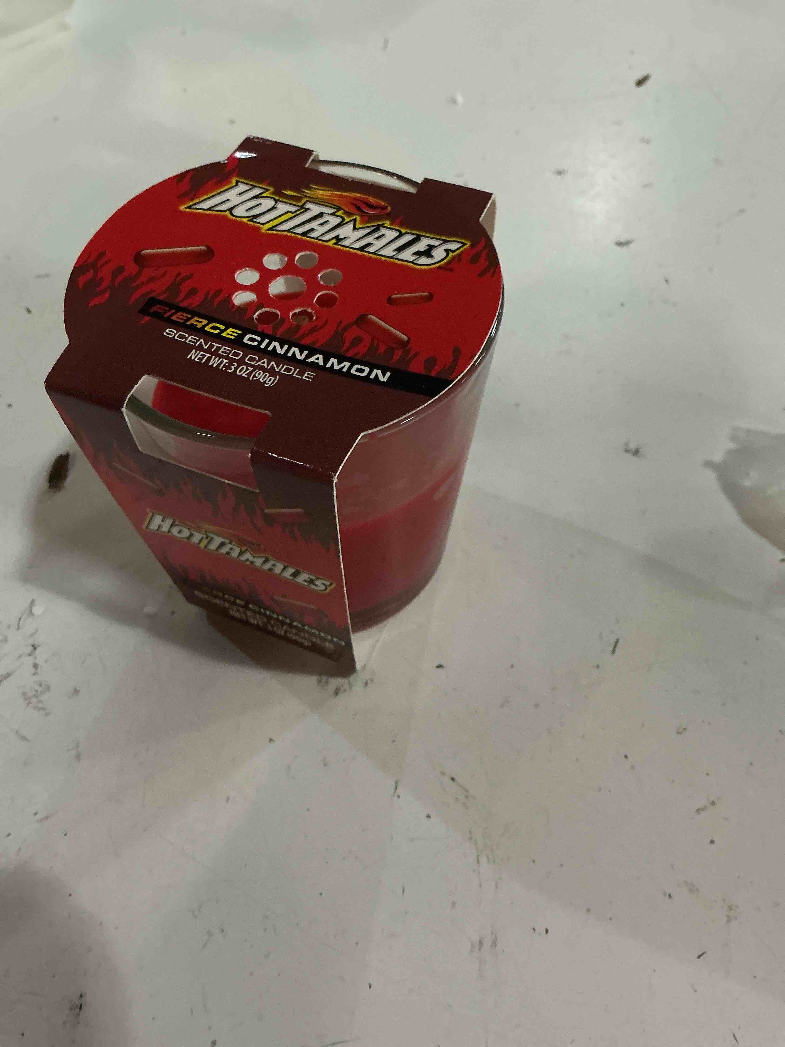 Condition photo showing New/Like New for 6 pack hot tamales fierce cinnamon scented 3oz candle - 1 wick candy scent jar candle