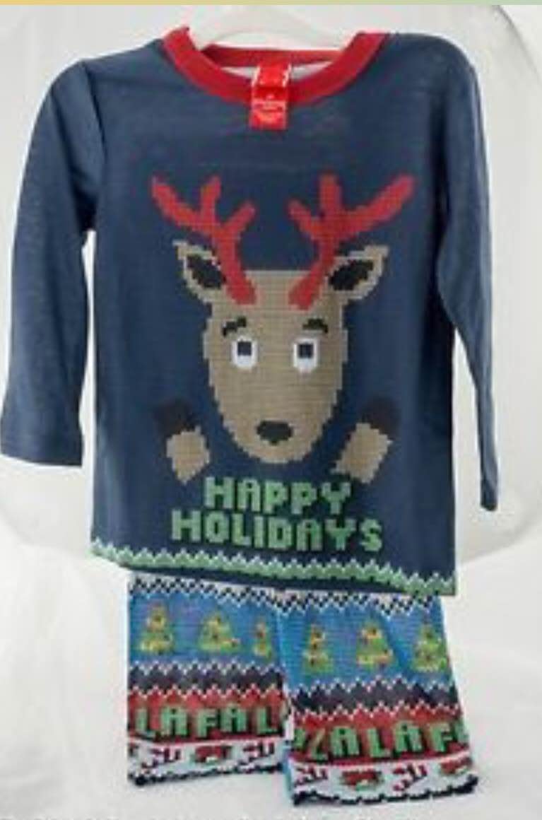 Boys Reindeer Happy Holiday's Christmas Pajama Shirt Only Size 5t