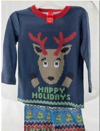 Happy Holidays Pajamas/sleepwear Multi Color Size 8 Child Reindeer By Style