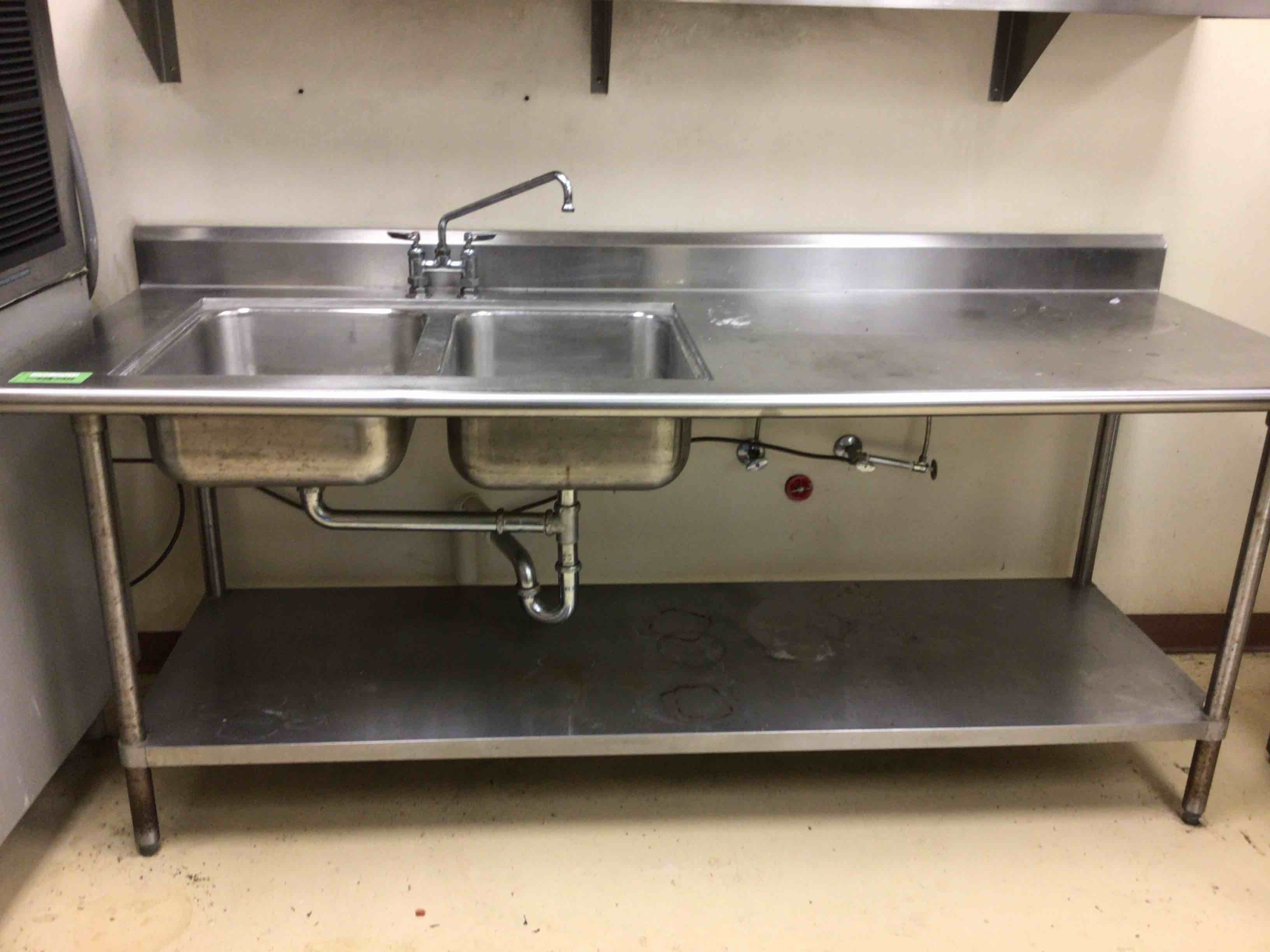 2 Bay Stainless Steel Sink W/ Shelf