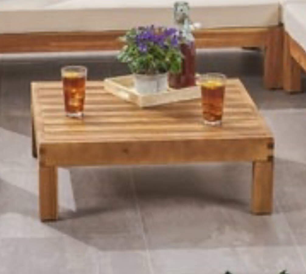 Christopher knight Outdoor Acacia Coffee Table, Teak Finish 