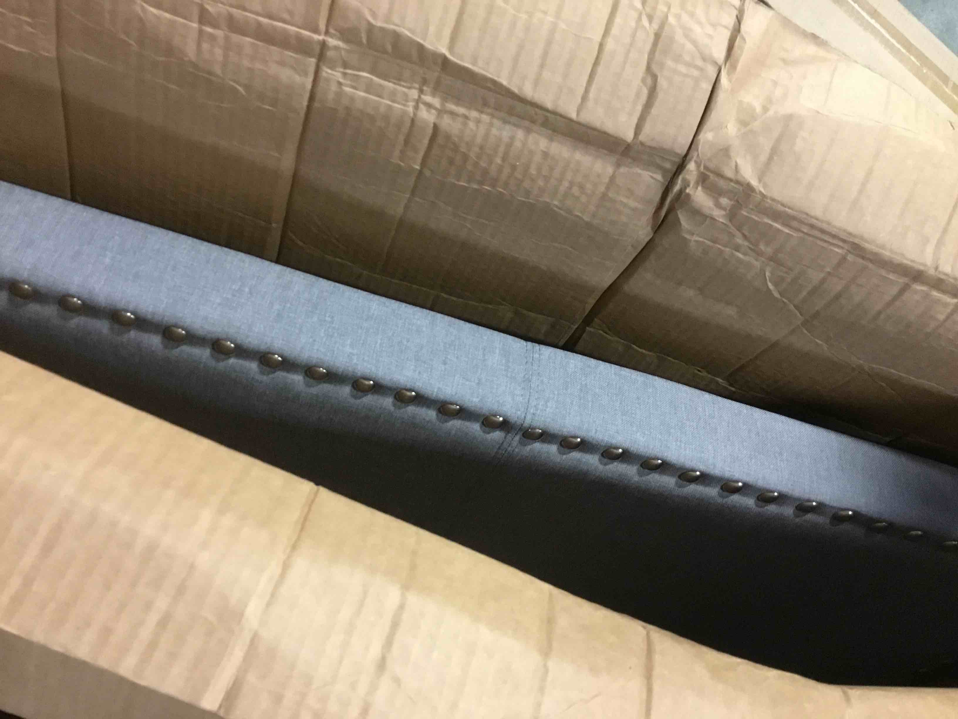 Zinus Trina Upholstered Modern Classic Tufted Headboard in Taupe, Queen