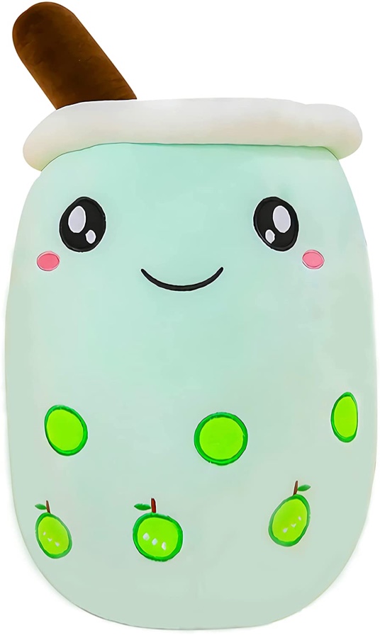 Yanling Tea Plush 19.68 in Large Pillow Soft Bubble Milk Tea Home Pillow , Soft Stuffed Hugging Plush Toys Gift for Girll, 19.68 in, Grass Green