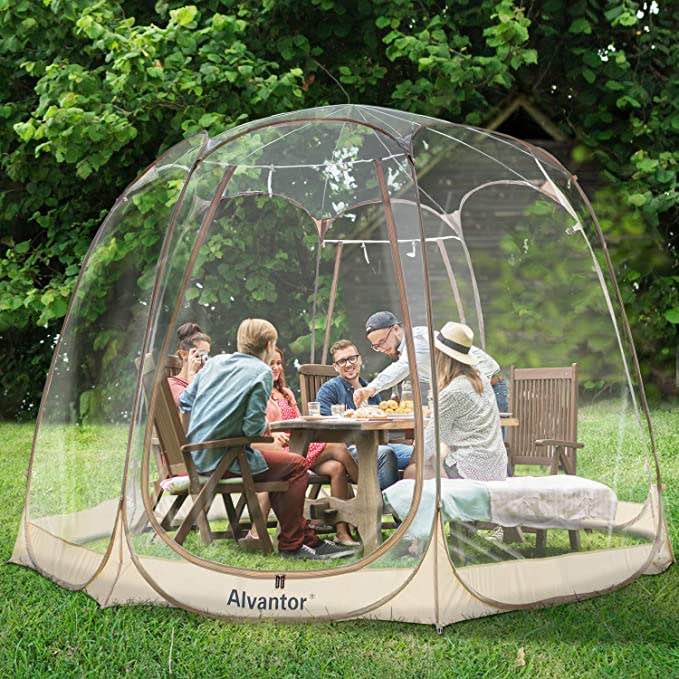Alvantor Bubble Tent Screen House Room Camping Tent Canopy Gazebos 8-10 Person for Patios, Large Oversize Weather Pod, Premium Greenhouse Instant Pop Up Tent, Cold Protection Beige
