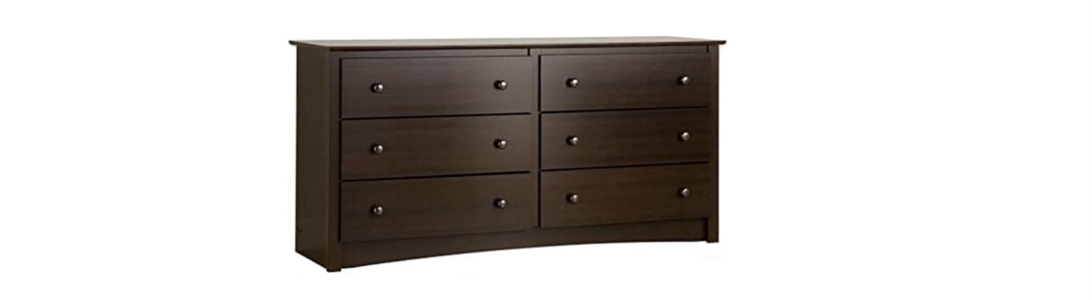 Sonoma 6 Drawer Double Dresser for Bedroom, Espresso