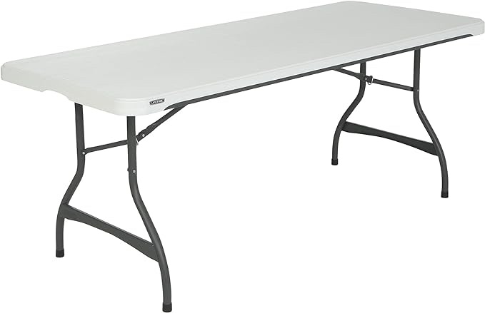 Lifetime 80306 Commercial Stackable Folding Table, 6', White