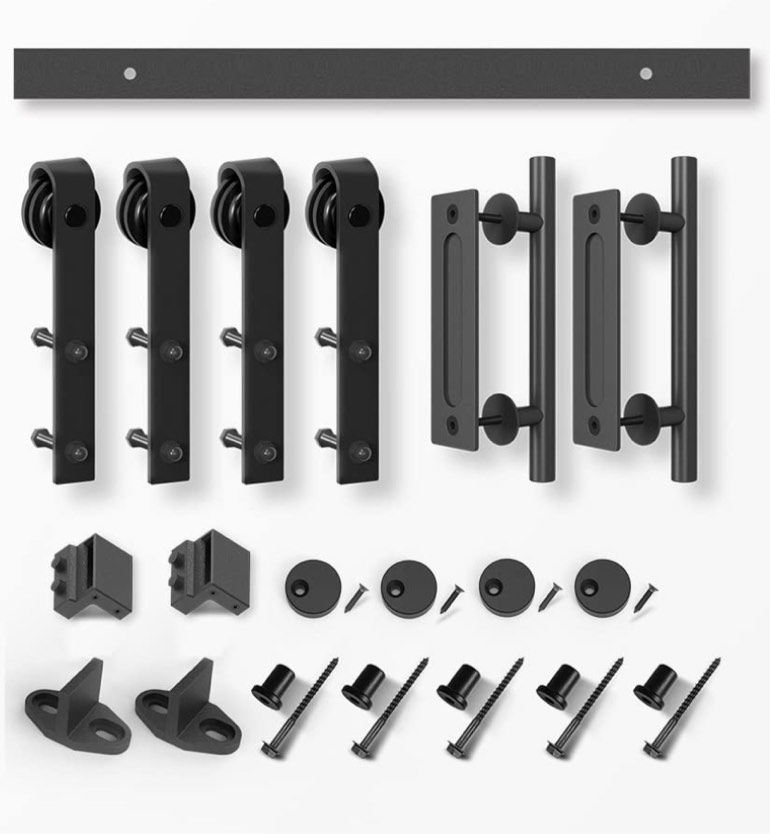 EaseLife 42in x 84in (For Double 21in×84in Door) 7FT Sliding Double Door Hardware Kit and Track 