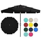 JEAREY 3 Tiers 10 FT Patio Umbrellas Outdoor Table Umbrella with Push Button Market Umbrella 8 Sturdy Ribs UV Protection Waterproof for Garden,Deck,Backyard, Black