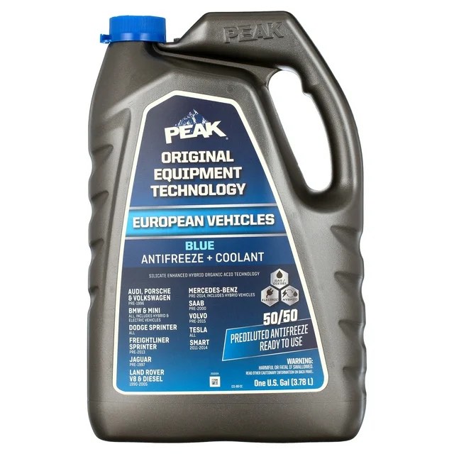 PEAK® ORIGINAL EQUIPMENT TECHNOLOGY Antifreeze + Coolant For European Vehicles - Blue