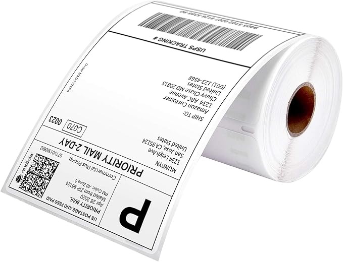 MUNBYN 4"x6" Direct Thermal Printer Label, Shipping Labels Compatible with Rollo, Jadens, Nelko, Not Compatible with DYMO LabelWriter 4XL 1744907,1755120, Perforated Postage Label, 220 Labels/Roll