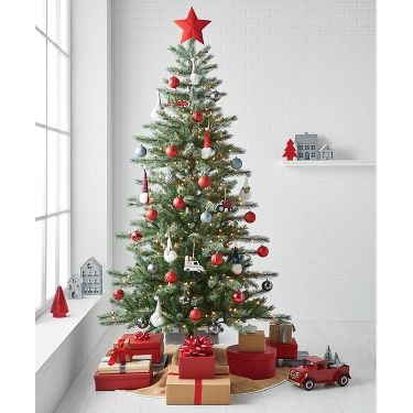 7' Pre-Lit Flocked Douglas Fir Artificial Tree Clear Lights - Wondershop