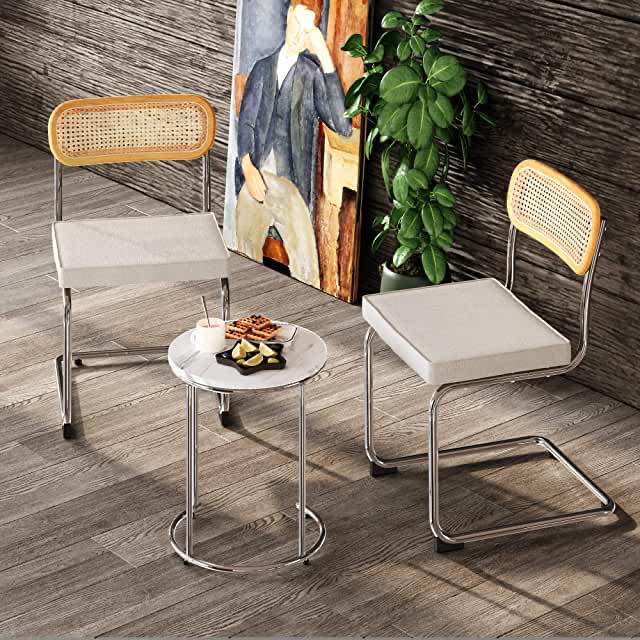 Meridian Furniture Dining Chair Nature Rattan Black Legs