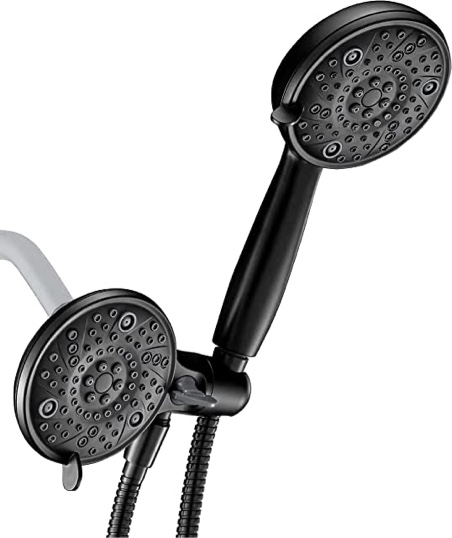 moen dual shower head black