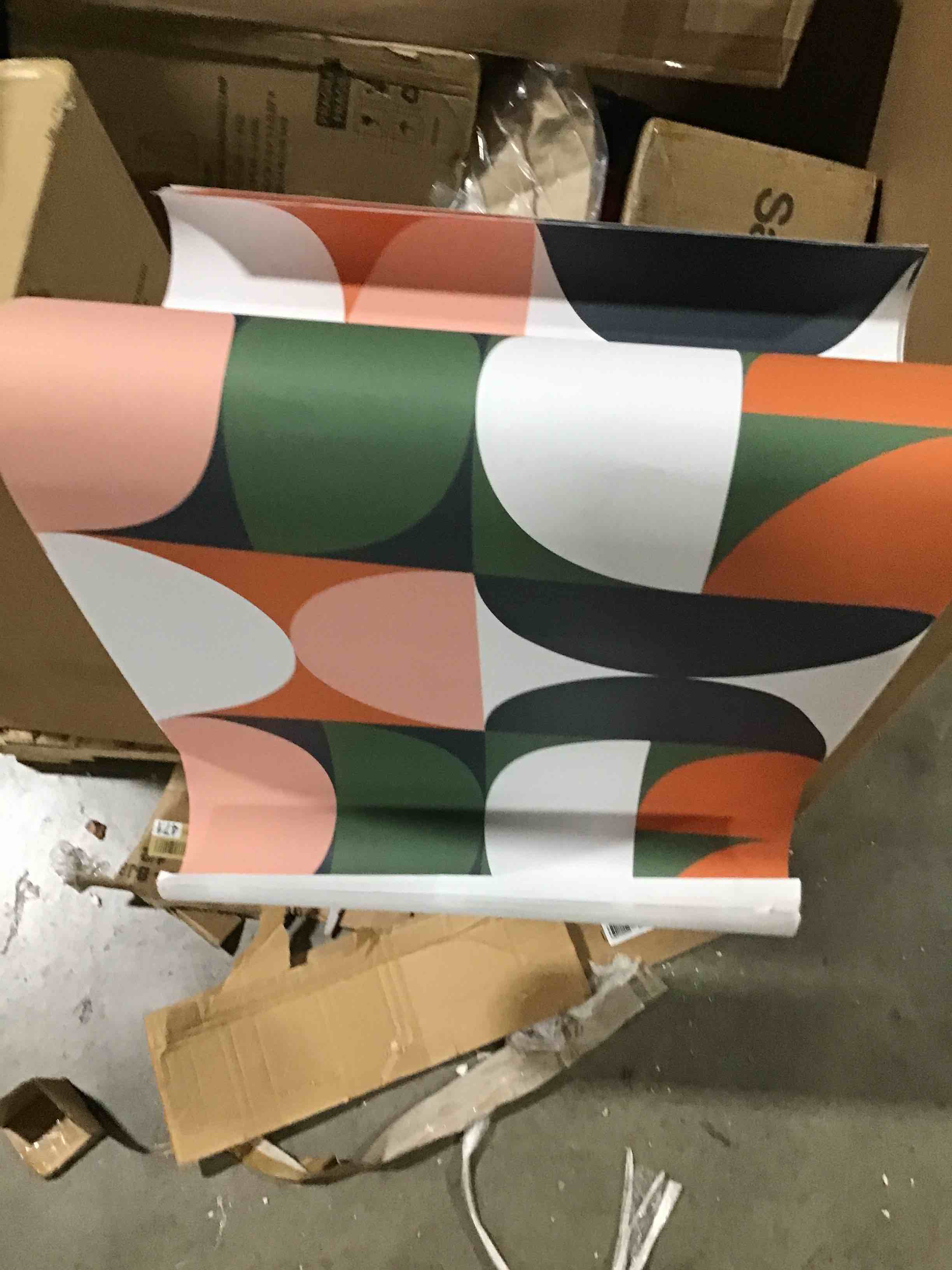 seven large rectangular colorful abstract wall art stickers 