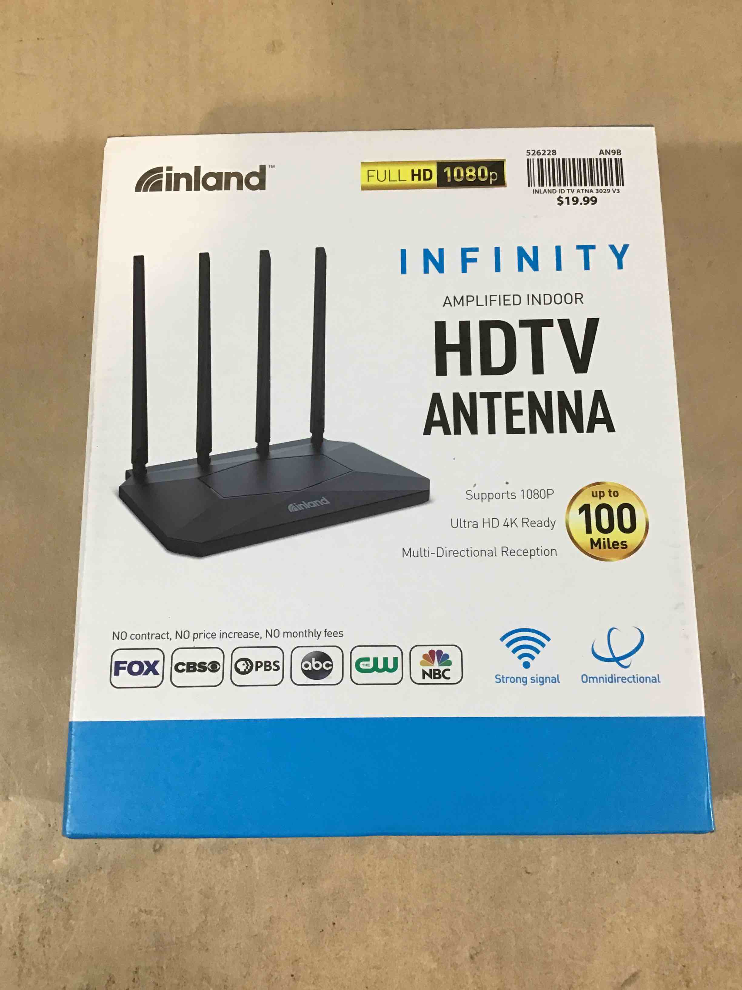 Inland Amplified Indoor HDTV Antenna 