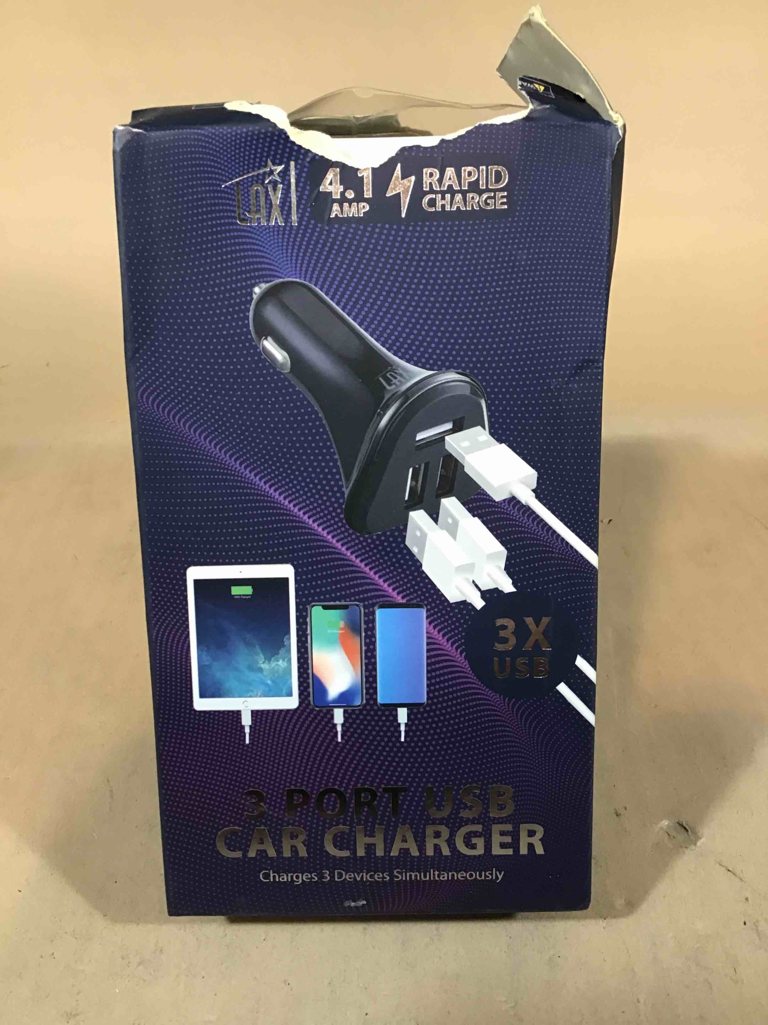 LAX 3 Port USB Car Charger